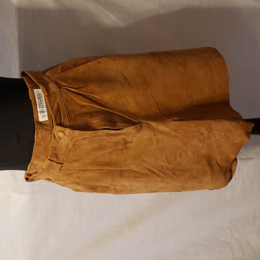 Gold tan suede shorts